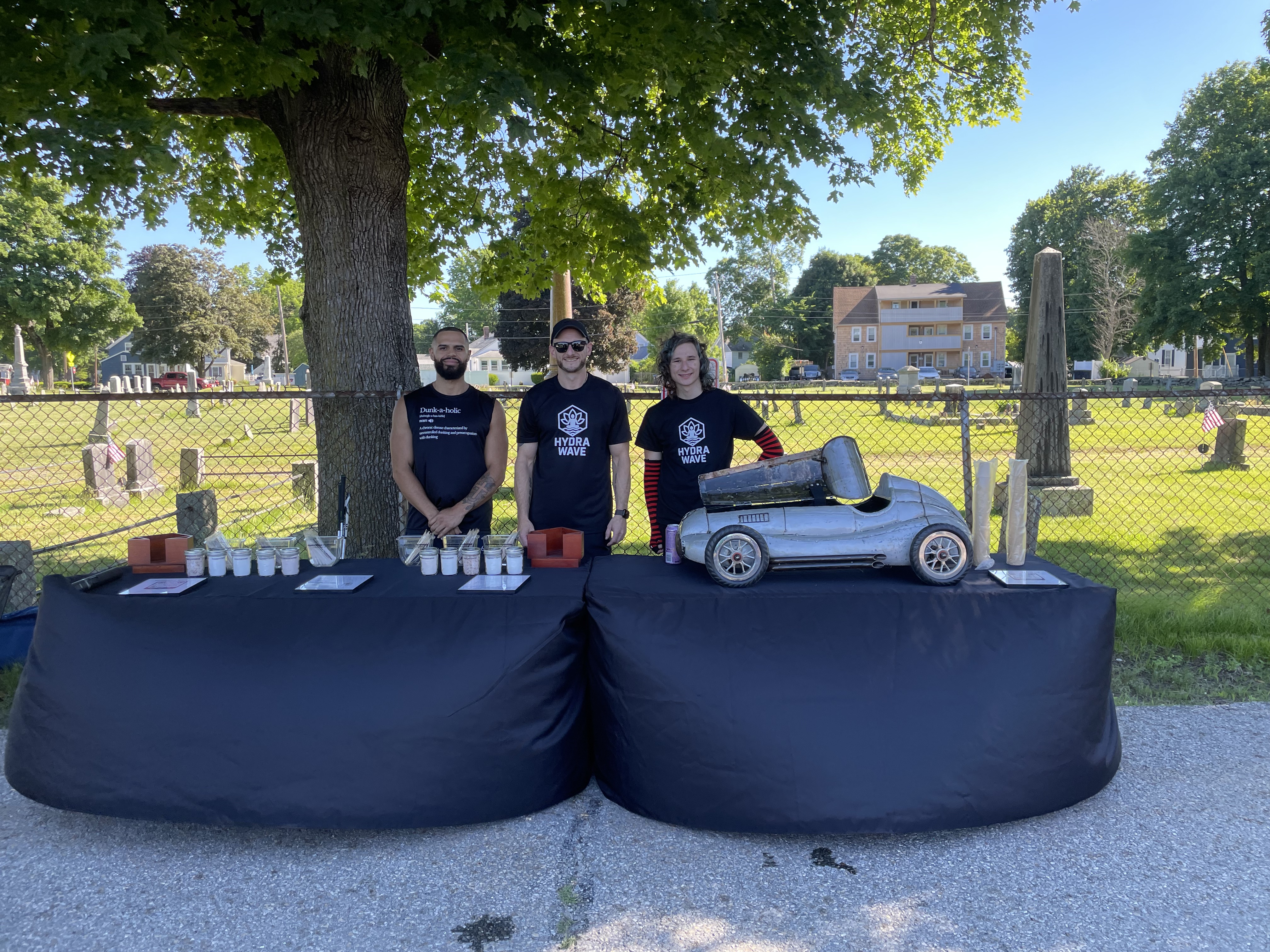 HydraWave vendor table at the JAK-L 5K